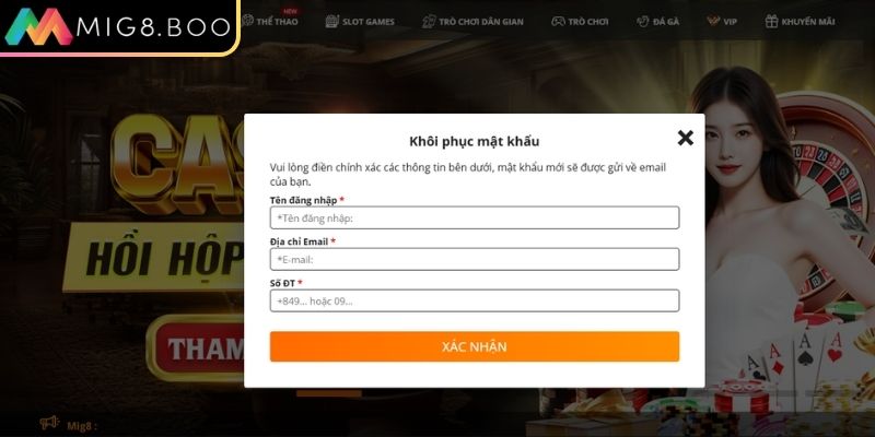 Lưu ý khi đăng nhập MIG8